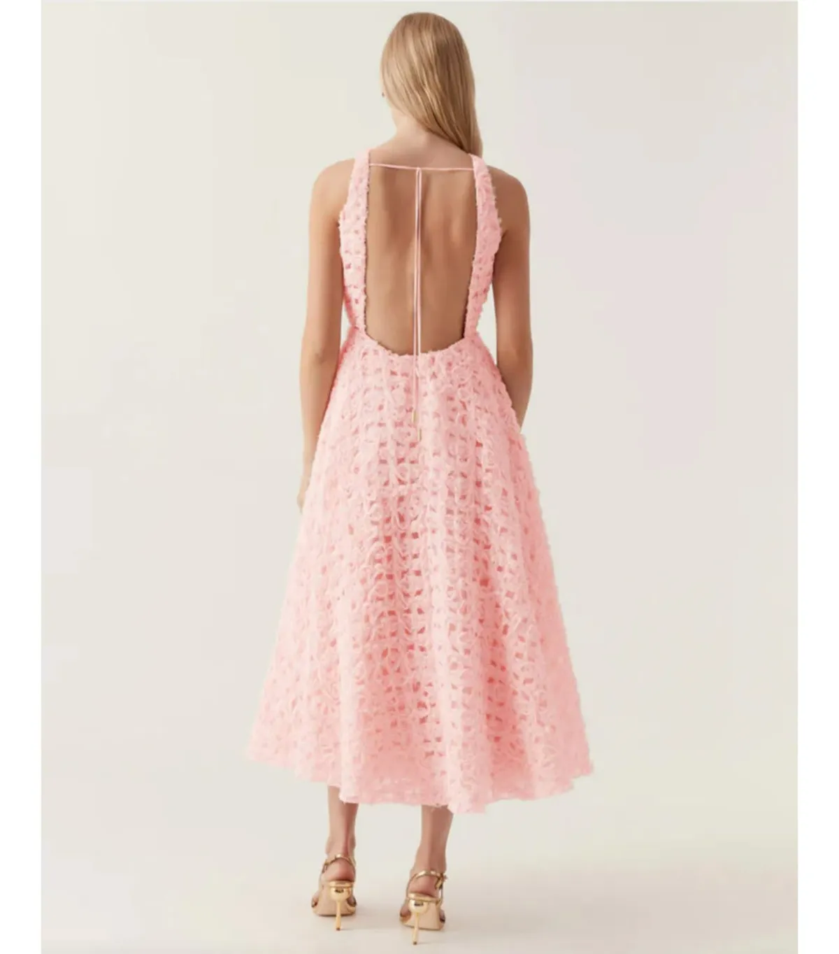 Aje Quintette Backless Midi Dress Pink Size AU 10 - Image 2