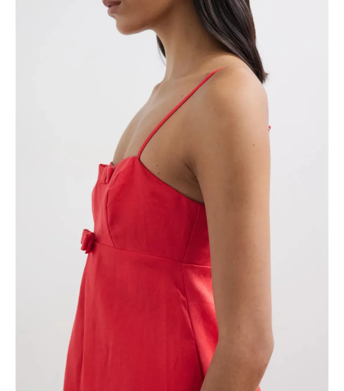 Lover Alchemy Bow Detail Mini Dress Cherry Red Size AU 8 - Image 4