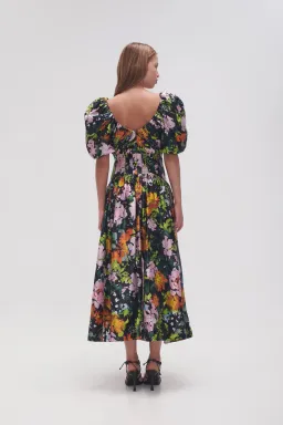 Aje Gabrielle Plunge Midi Dress Midnight Floral Size AU 10  for rent on The Volte - image 3