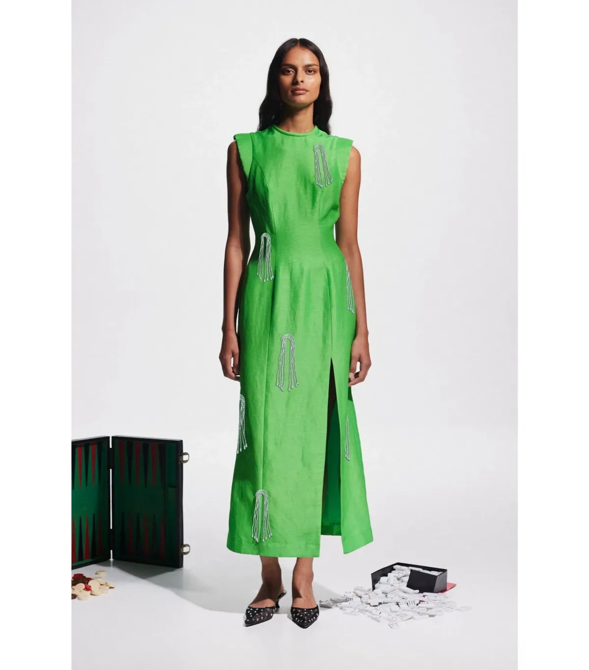 Alemais Dazzle Midi Dress Green Size AU 12 - Image 1