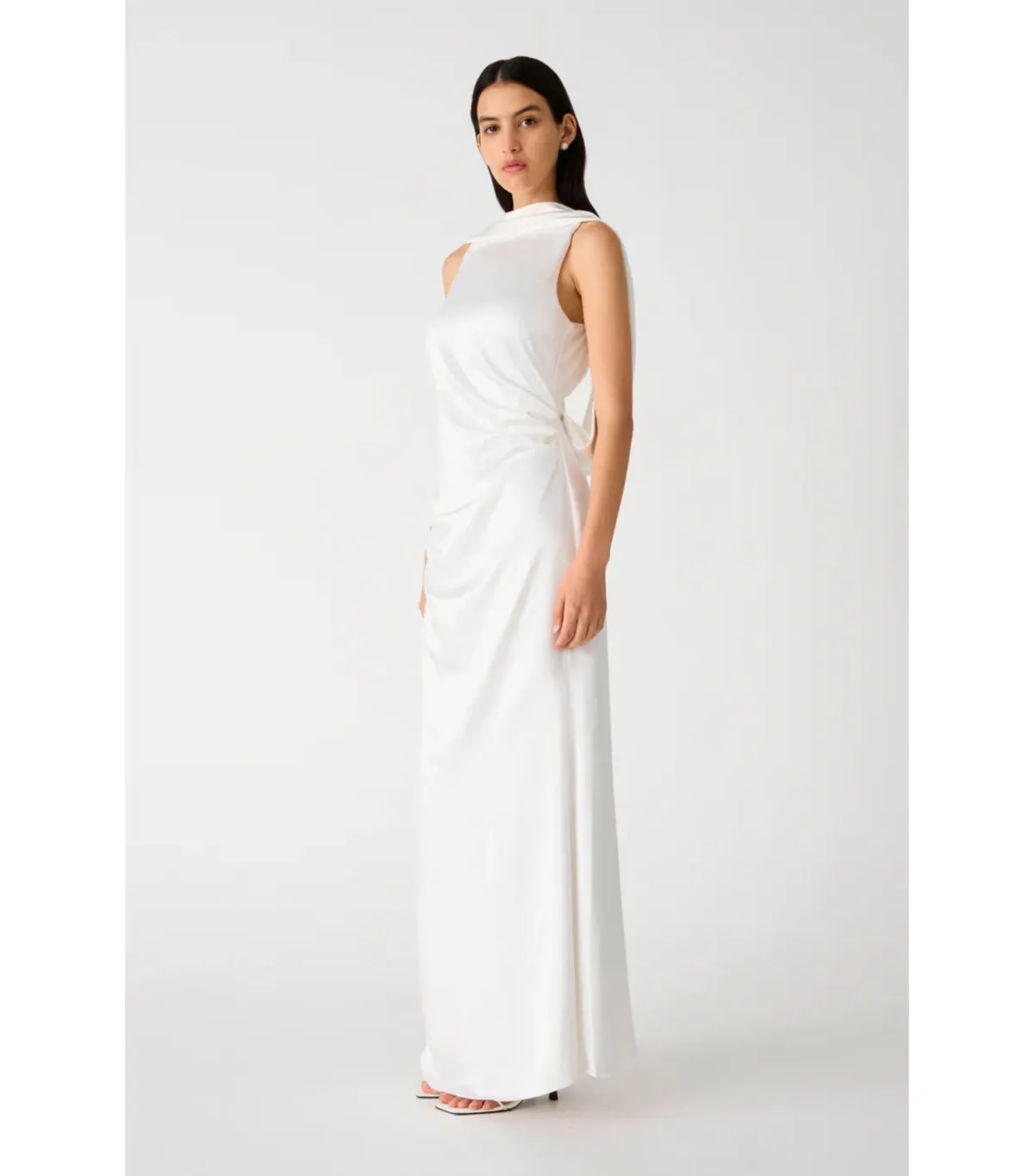 Misha Ketina Gloss Satin Gown Ivory Size 8/S - Image 3