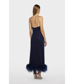 Oseree SS25 Lumière Plumage Slip Dress in Night Blue Size AU 6 for rent on The Volte - image 3