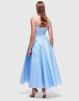 Rachel Gilbert Sophy Strap Midi Dress in Blue Size 4 / AU 14 for rent on The Volte - image 3