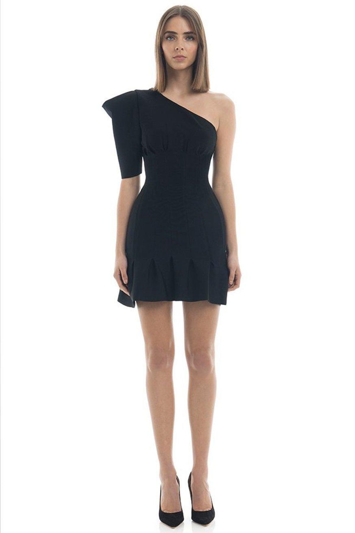 MISHA Soraya Mini Dress Black Size 12 - Image 1
