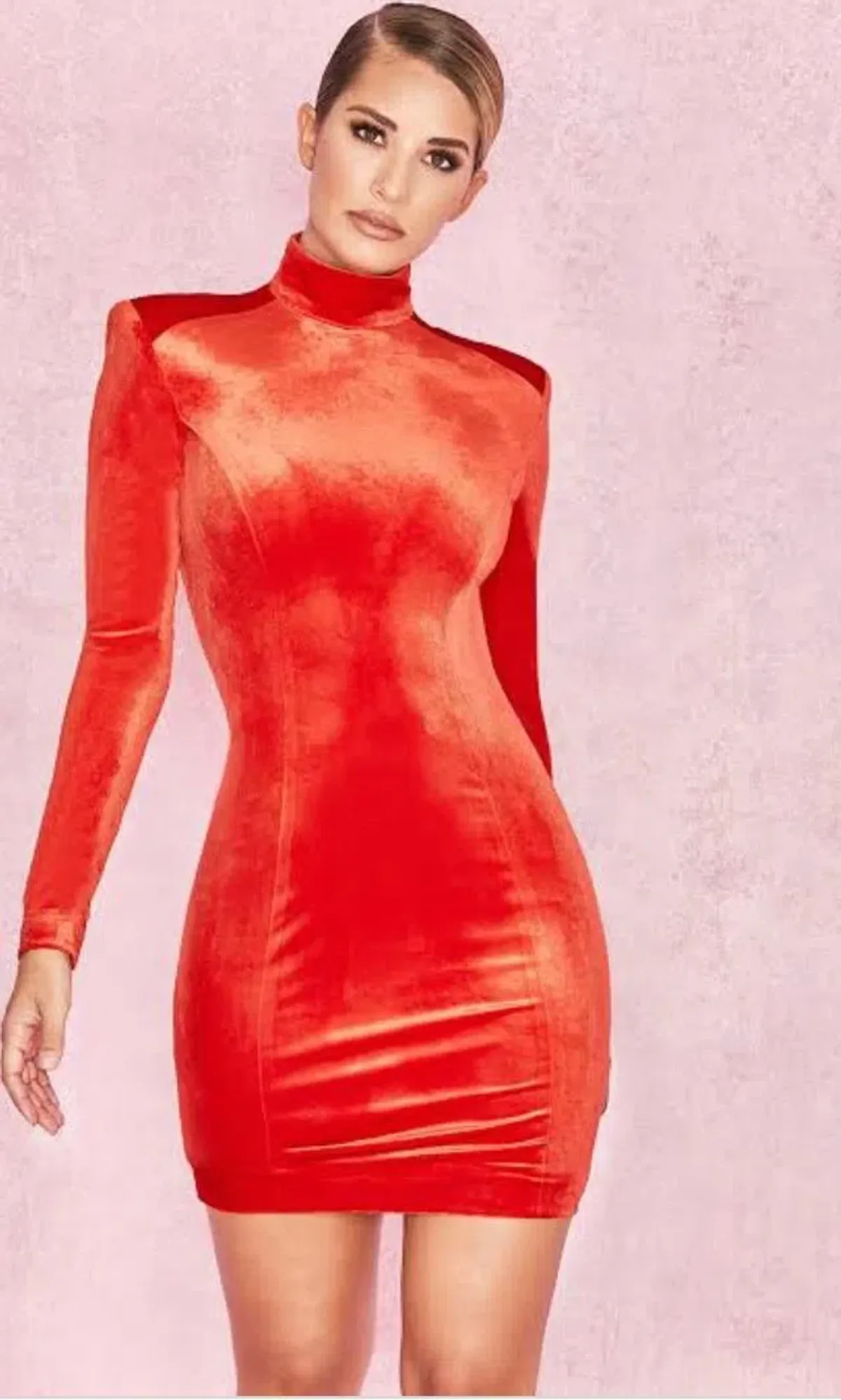 House of CB Velvet Mini Dress Red Size 8 - Image 1