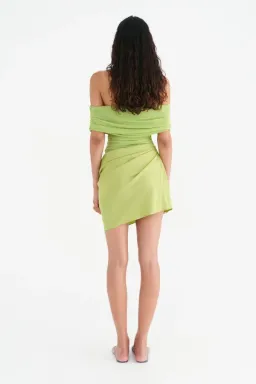 Benni Nico Off Shoulder Mini Dress Apple Size S / AU 8 for rent on The Volte - image 3