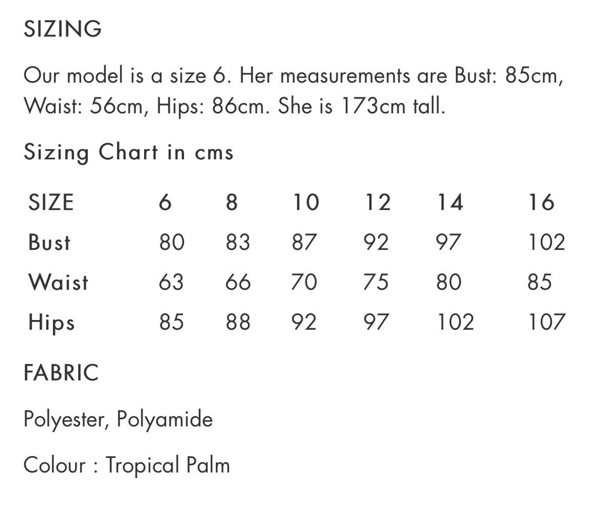 Elle Zeitoune Alannah Tropical Palm Dress Size 14 - Image 6