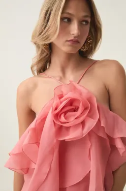 Aje Pandorea Layered Mini Dress in Washed Coral Size 8 for rent on The Volte - image 4