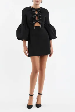 Rebecca Vallance Augustine Long Sleeve Mini Dress Black Size 12 for rent on The Volte - image 2