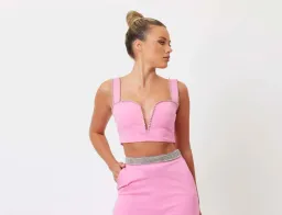 Bianca & Bridgett Hazel Crop Top & Riley Pant Set Pink Size 8  for rent on The Volte - image 4