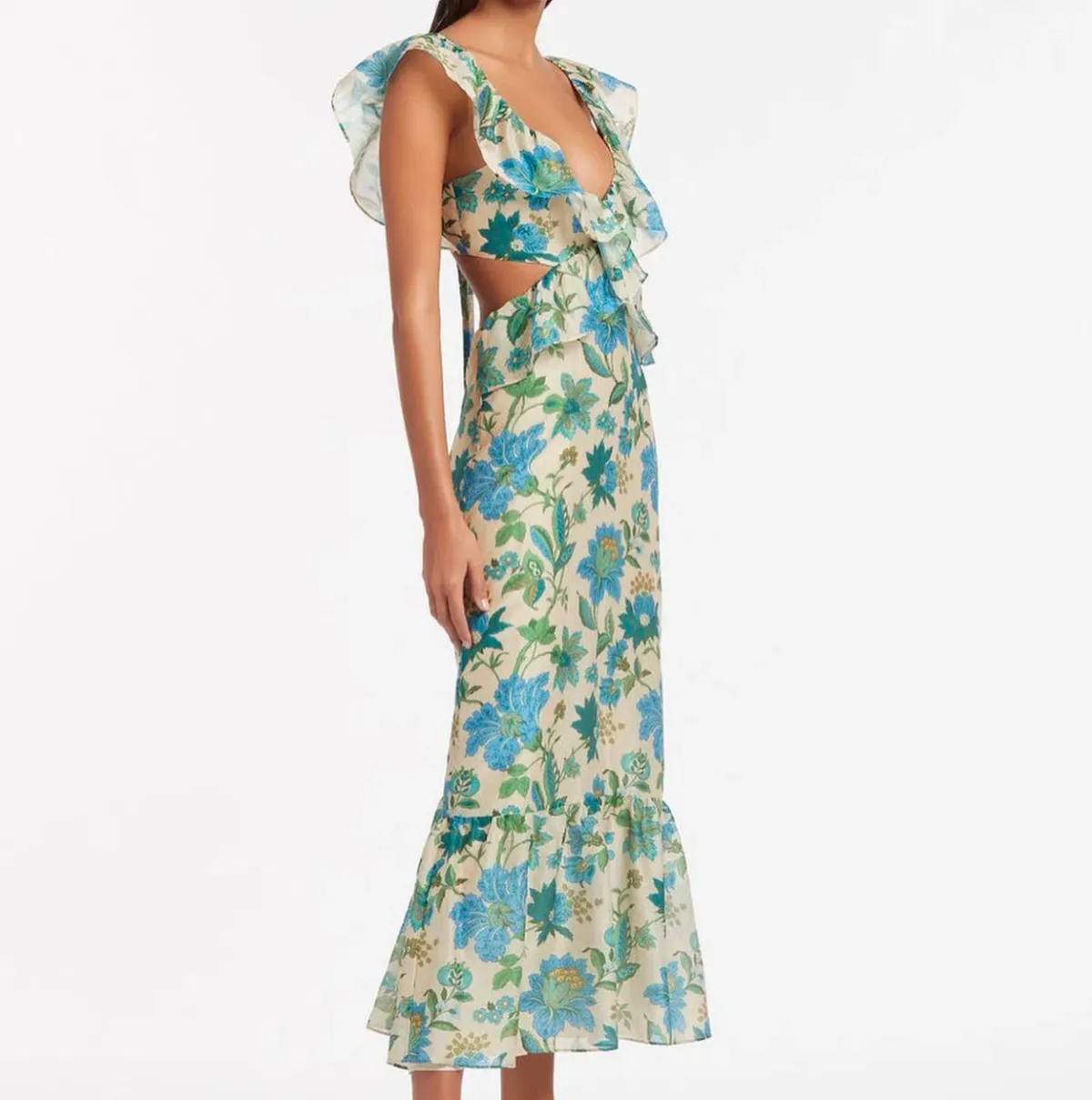 Sir the Label Celia Frill Maxi Dress Marguerite Print Size 8  - Image 3