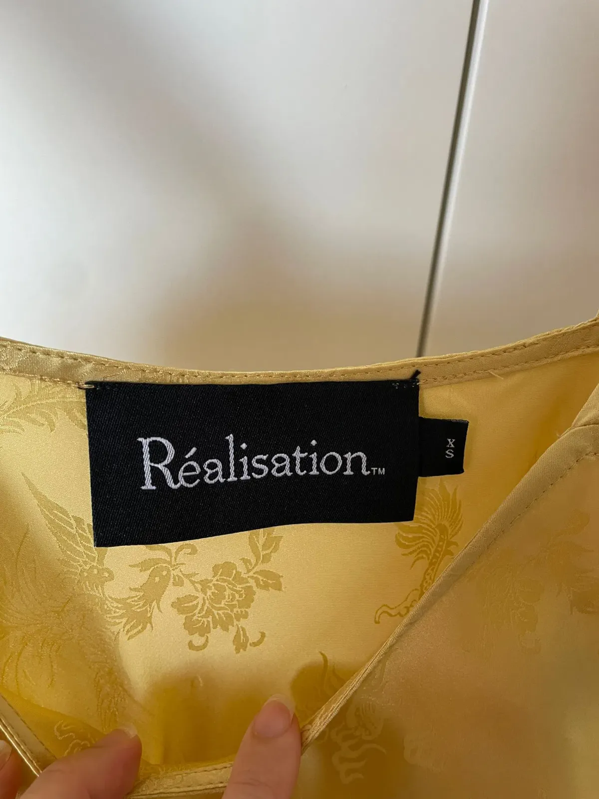 Realisation Par Allegra Dress Yellow Dragon Silk Jacquard Size XS/6 - Image 5