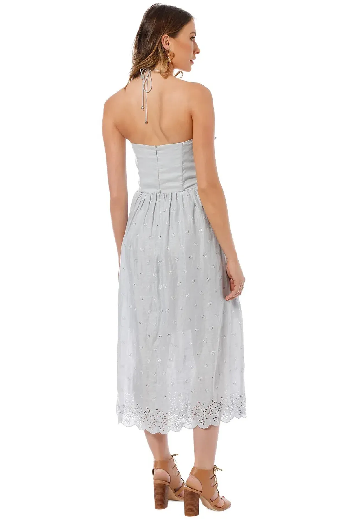 Zimmermann Iris Picnic Midi Dress Light Blue Size 2 / AU 12 - Image 2