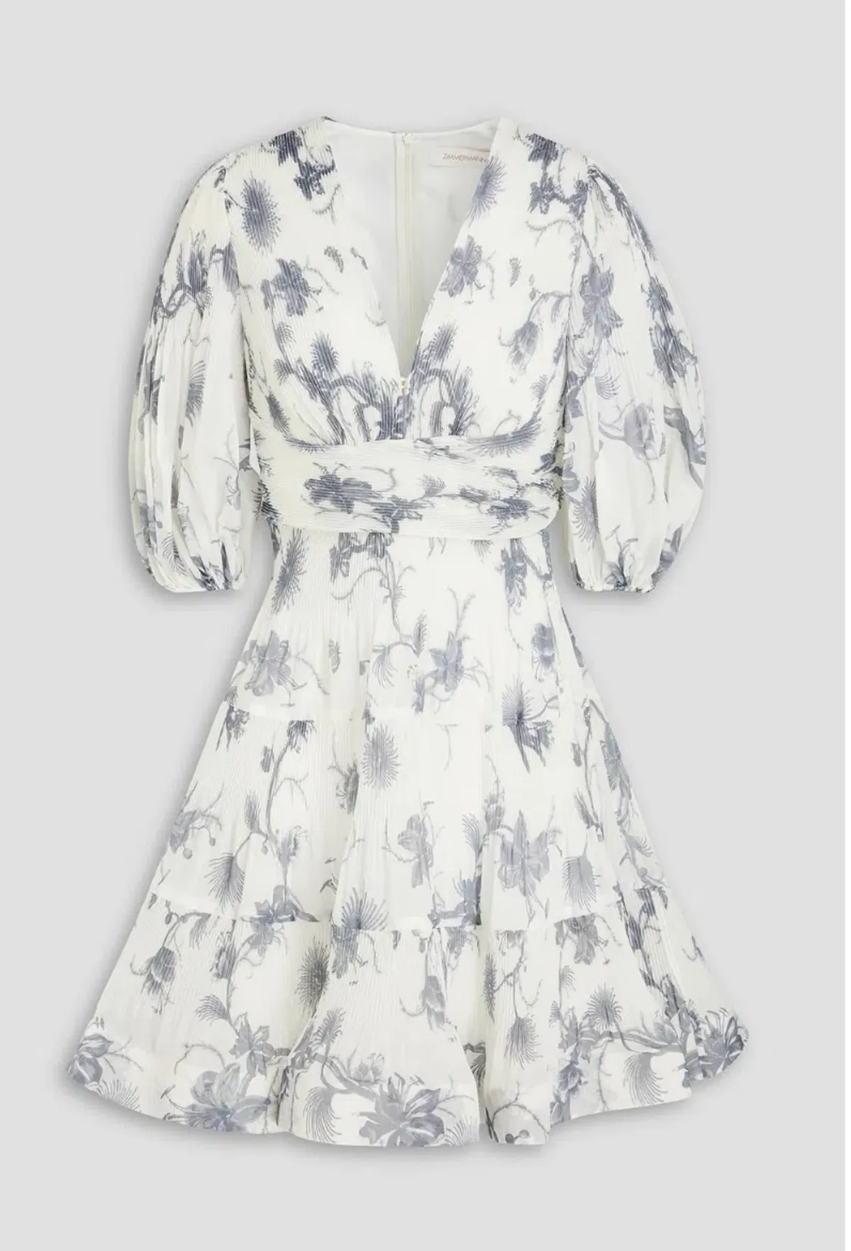 Zimmermann Pleated Mini Dress Keira Navy Size 3 / AU 14 - Image 4