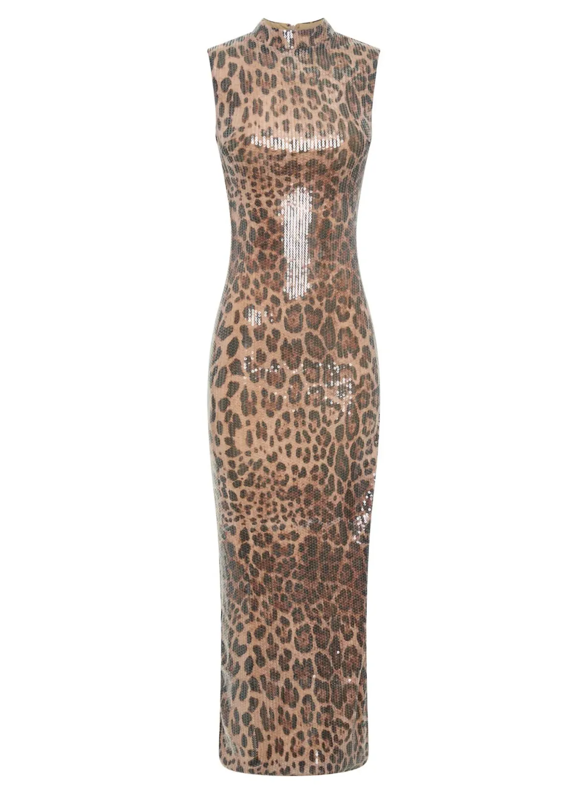 Meshki Veronica Sequin Midi Dress in Leopard Print Size 8 - Image 1