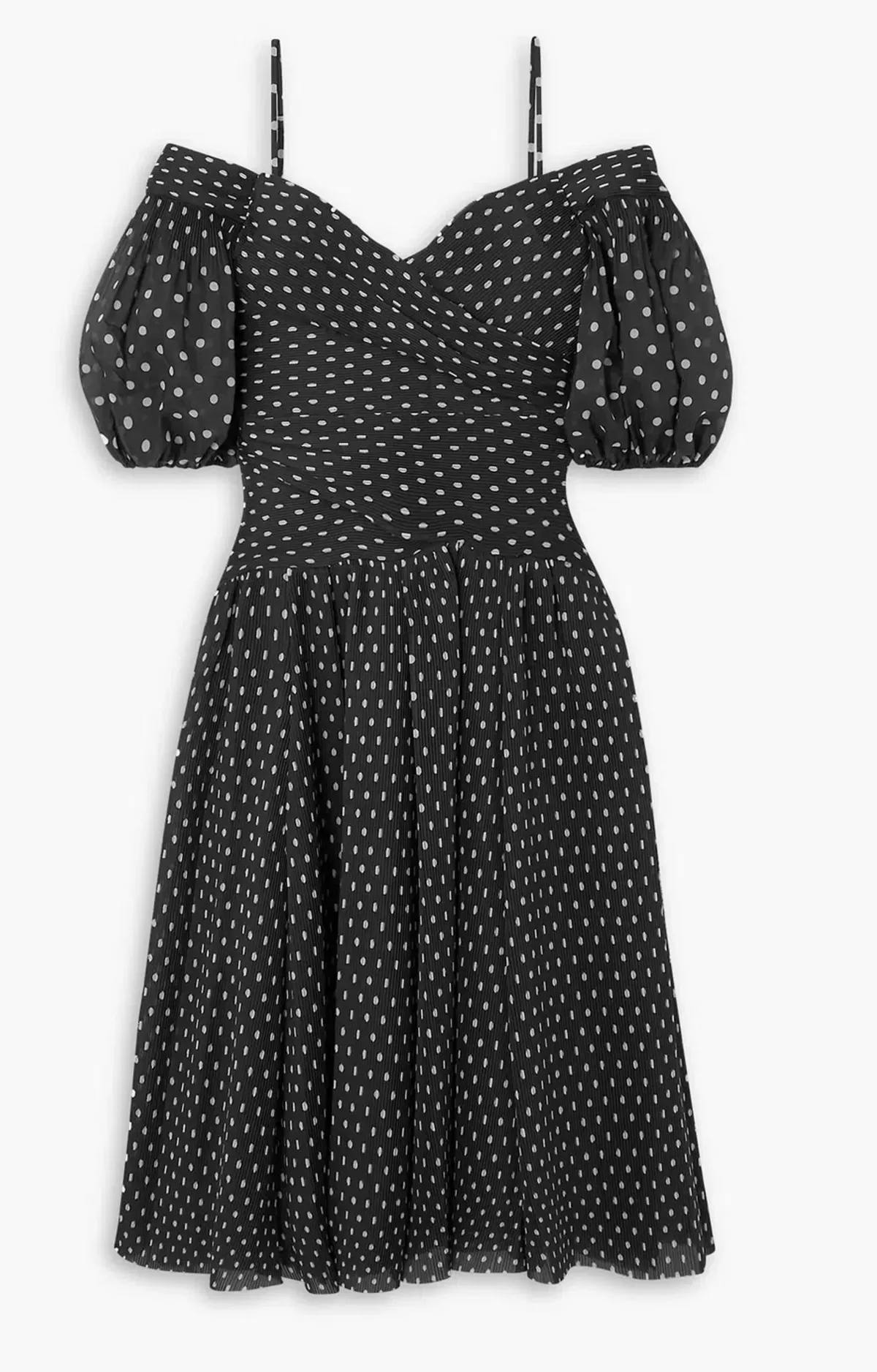 Zimmermann Polka Dot Plissé Chiffon Midi Dress Black Size 0 / AU 8 - Image 7