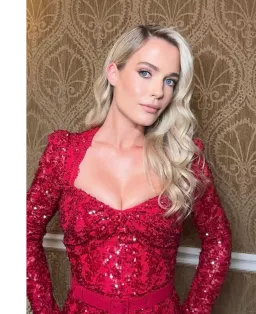Rebecca Vallance X Nicky Hilton Leyla Long Sleeve Midi Dress Red Sequin Size 8 for rent on The Volte - image 4