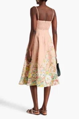 Zimmermann Matchmaker Picnic Dress in Buff & Coral Floral Size 3 / AU 14 for rent on The Volte - image 3