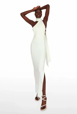 Khanums Kara Dress White Pearls Size 8, UK Size S for rent on The Volte - image 1