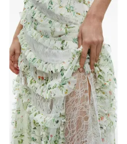 Alice + Olivia Sondra Ruffled Maxi Dress Floral Size AU 10 for rent on The Volte - image 4