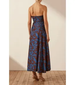 Shona Joy Cartia Strapless Pleated Midi Dress Print Size AU 8 for rent on The Volte - image 5