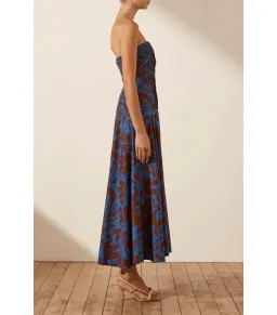 Shona Joy Cartia Strapless Pleated Midi Dress Print Size AU 8 for rent on The Volte - image 4