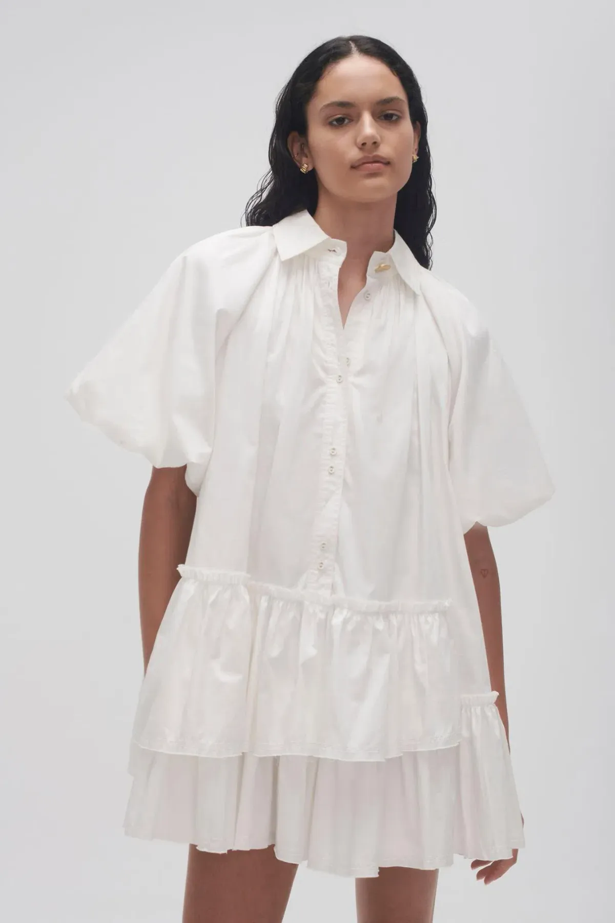 Aje Ambience Smock Mini Dress Ivory Size 6 - Image 4