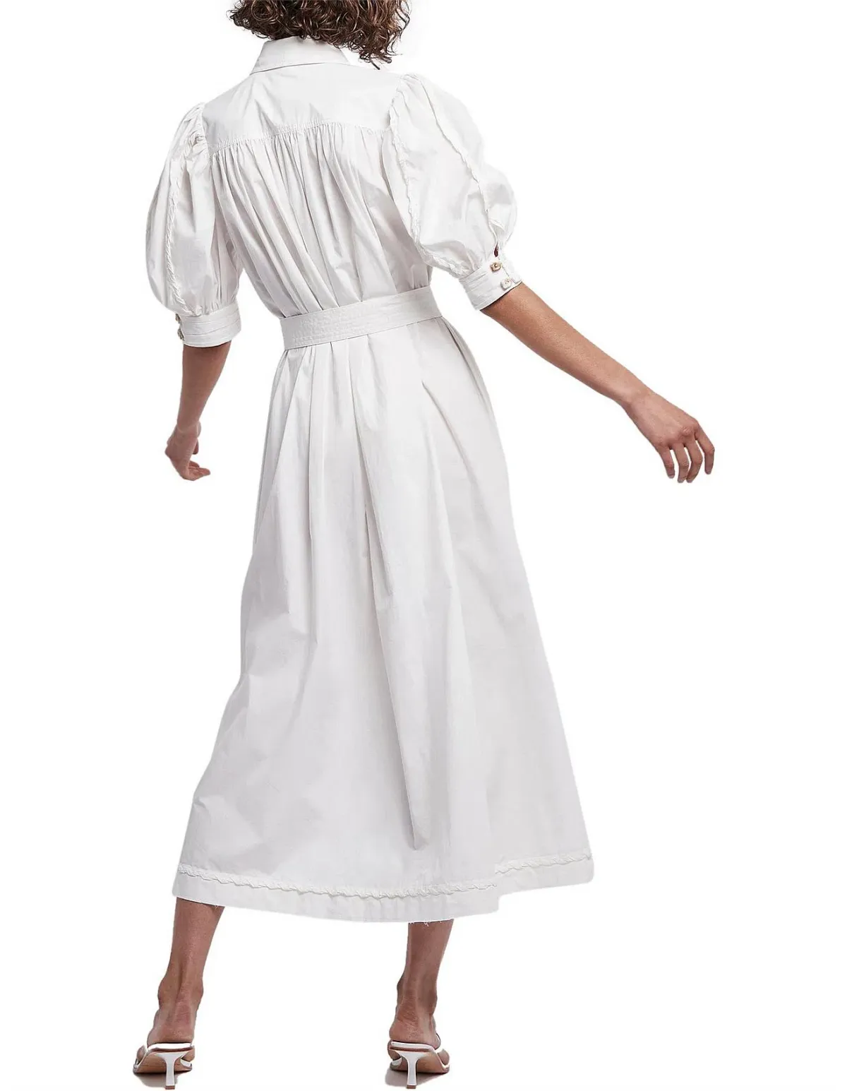Aje Manifest Midi Belted Shirt Dress White Size AU 8 - Image 3