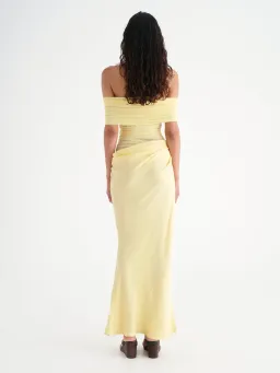 Benni Nico Off Shoulder Maxi Dress Butter Yellow Size 8 for rent on The Volte - image 3