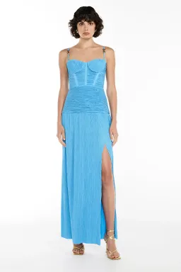 Manning Cartell Double Time Pleat Dress Cerulean Blue Size 10 for rent on The Volte - image 1