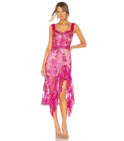 Bronx & Banco Eva Midi Dress in Fuschia Pink Size AU 10 for rent on The Volte - image 1