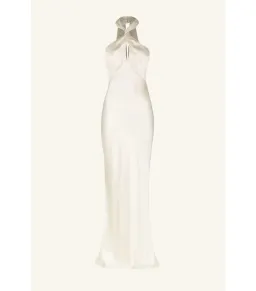 Shona Joy La Lune High Neck Twist Maxi Dress Cream Size AU 10 for rent on The Volte - image 6