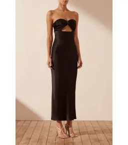 Shona Joy Camille Strapless Cut Out Midi Dress Black Size AU 8 for rent on The Volte - image 2