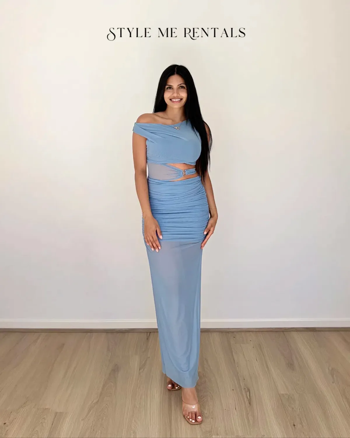 Bec and Bridge Whorl Asym Maxi Dress Meridian Blue Size 8 - Image 3