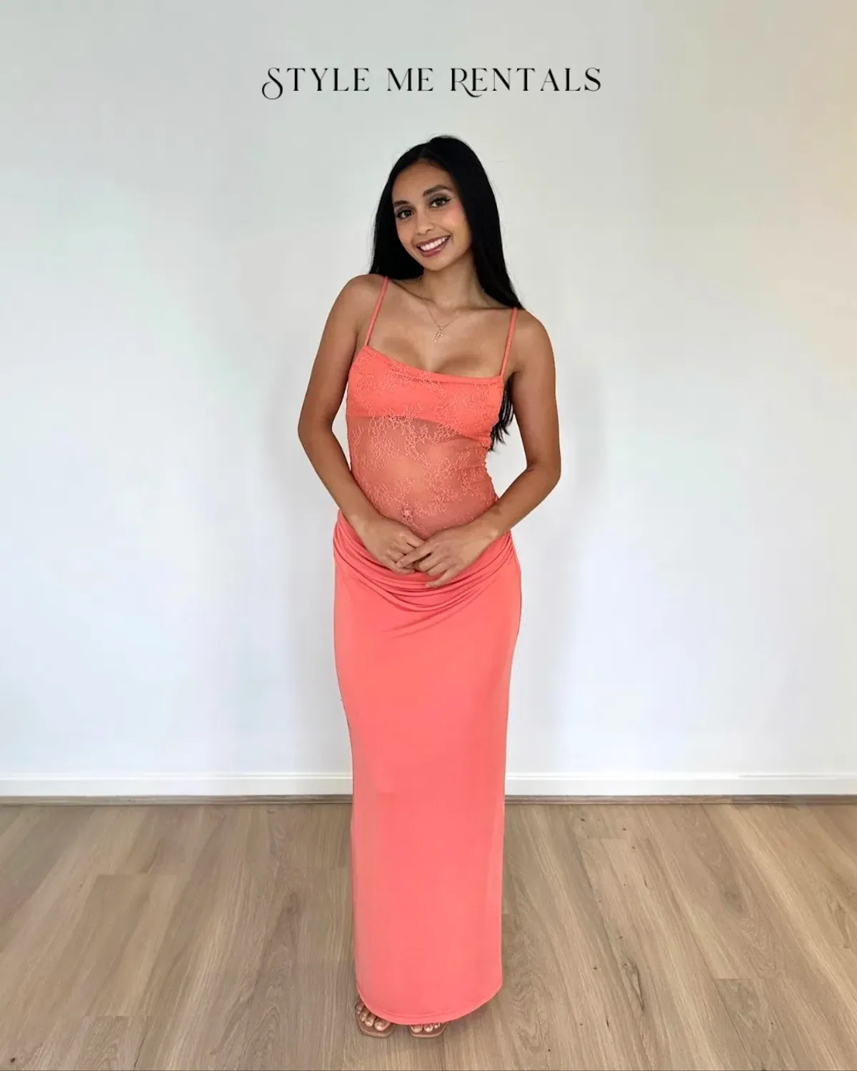 Benni Stefania Maxi Dress Grapefruit Size 6 - Image 3