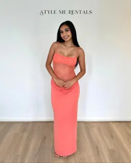 Benni Stefania Maxi Dress Grapefruit Size 6 for rent on The Volte - image 3