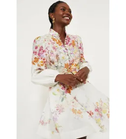 Zimmermann The Natura Buttoned Mini Dress in Kaleidoscope Garden SIze 0/Au 6 for rent on The Volte - image 3