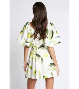 Aje Zest Mini Dress Tropical Lime Print Size AU 8 for rent on The Volte - image 2