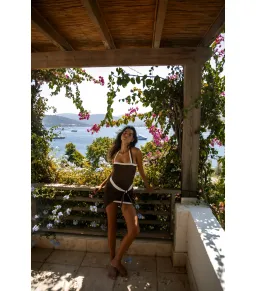 Sir the Label Jacques Mini Dress in Chocolate Size 0 / AU 6 for rent on The Volte - image 5