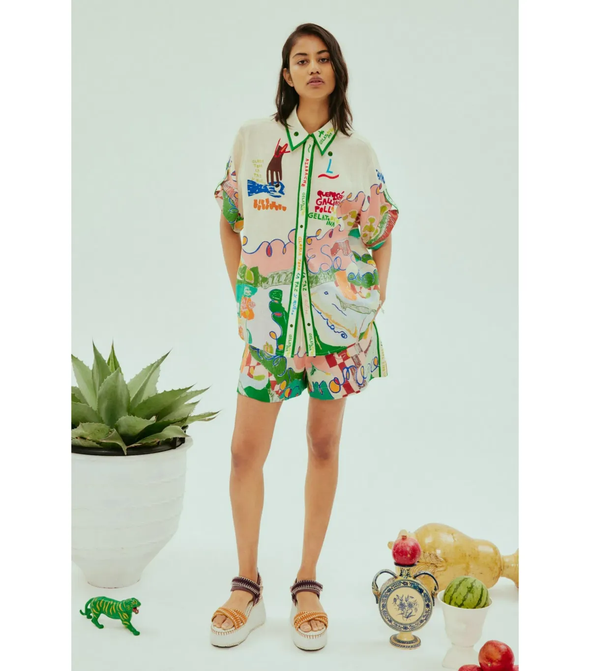 Alemais Nadia Shirt in Multi Size AU 14 - Image 1