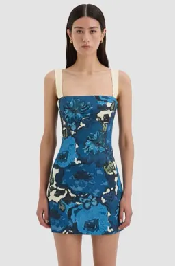 Sir the Label Camellia Mini Dress Blue Flora Print Size 2 / AU 10 for rent on The Volte - image 1