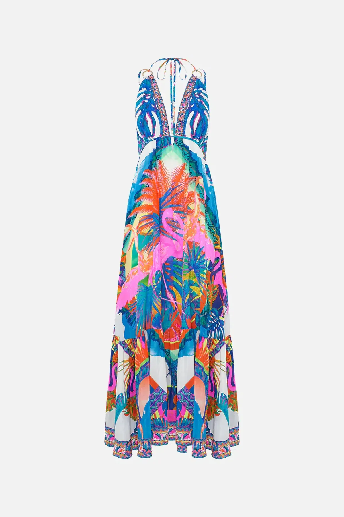 Camilla Flamenco Flamingo Tiered Dress with Hardware Size 14/L - Image 6