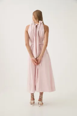 Aje Mariel Trapeze Midi Dress Soft Pink Size 6 for rent on The Volte - image 2