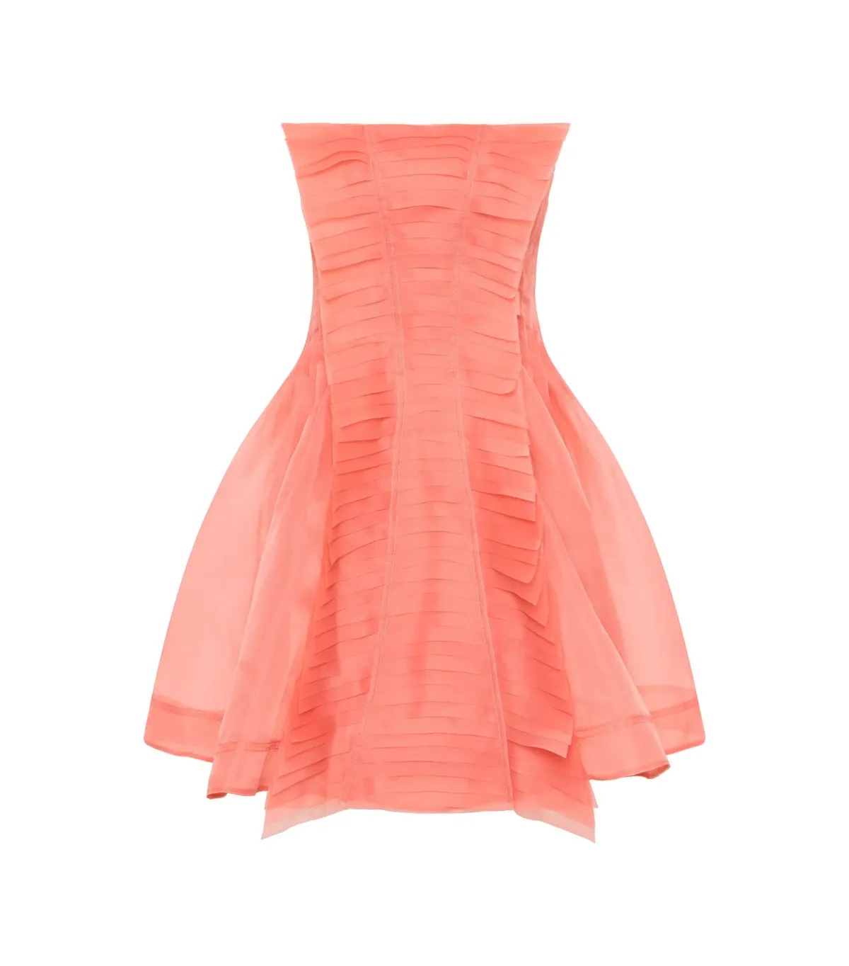 Aje Astrid Strapless Mini Dress Washed Coral Size AU 10 - Image 4