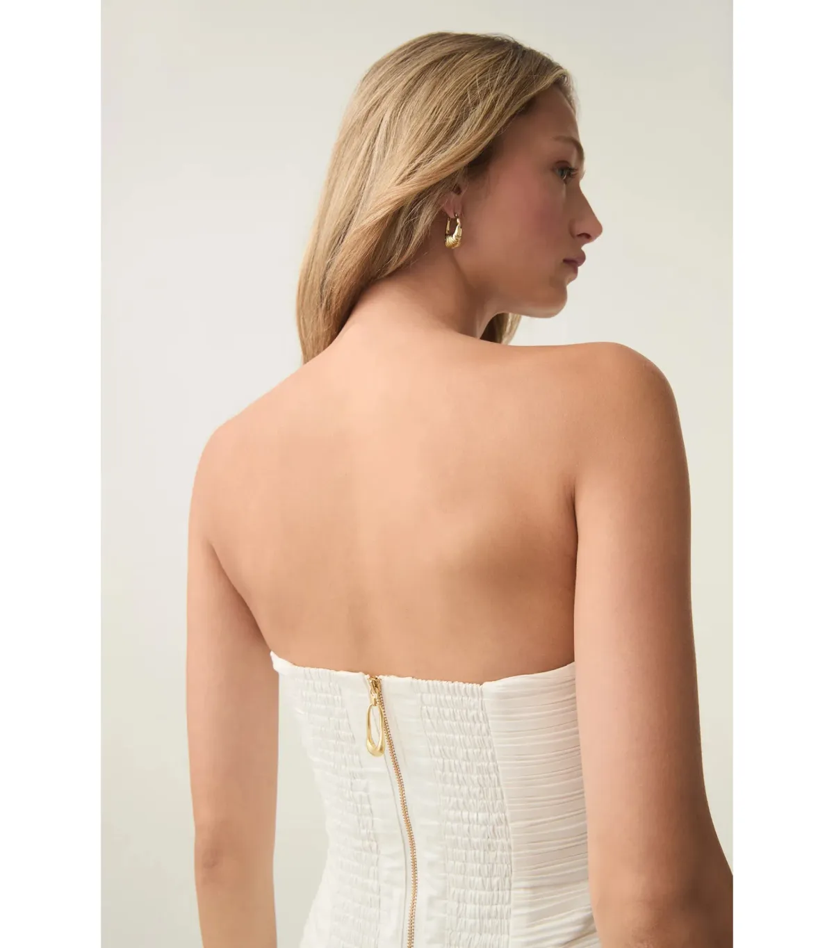 Aje Violette Bubble Hem Mini Dress Ivory Size AU 8 - Image 4