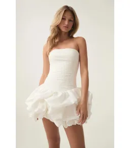 Aje Violette Bubble Hem Mini Dress Ivory Size AU 8 for rent on The Volte - image 2