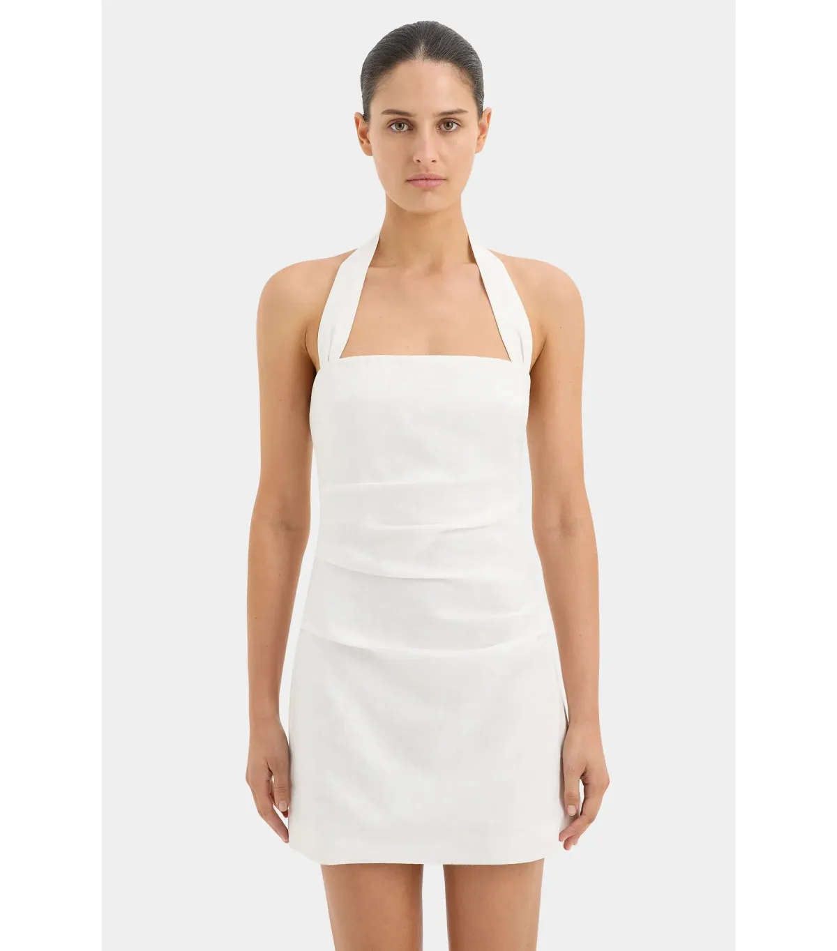 Sir the Label Noemi Halter Mini Dress Ivory Size AU 8 - Image 2