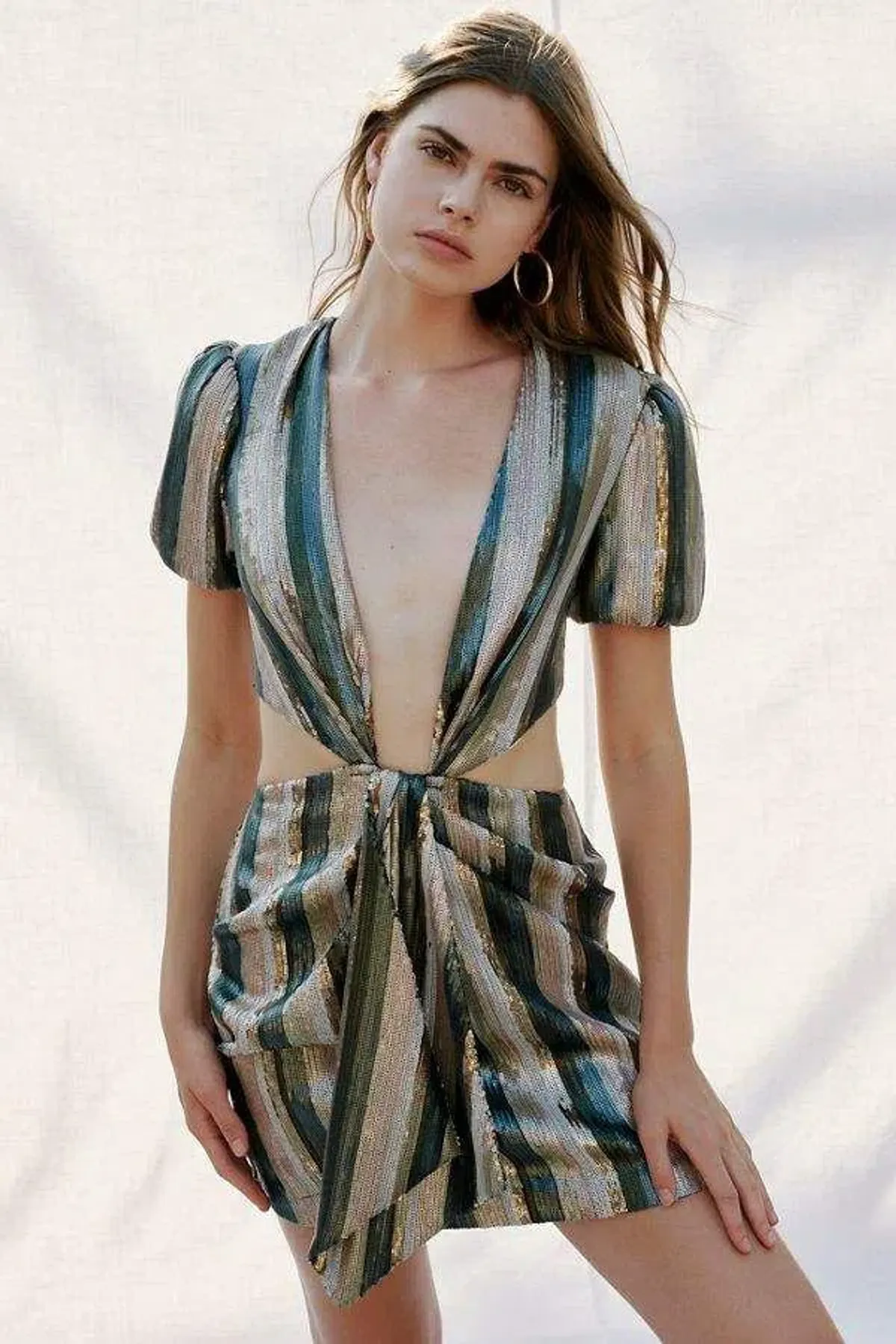 MISHA Lorlea Mini Dress Print Sequin Size 8 - Image 3