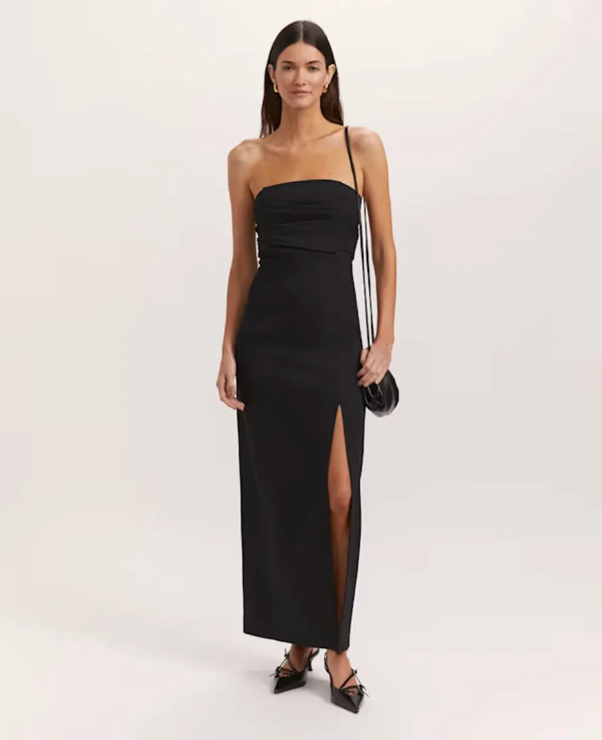 SABA Dharma Strapless Midi Dress BLACK SIZE 6 - Image 5