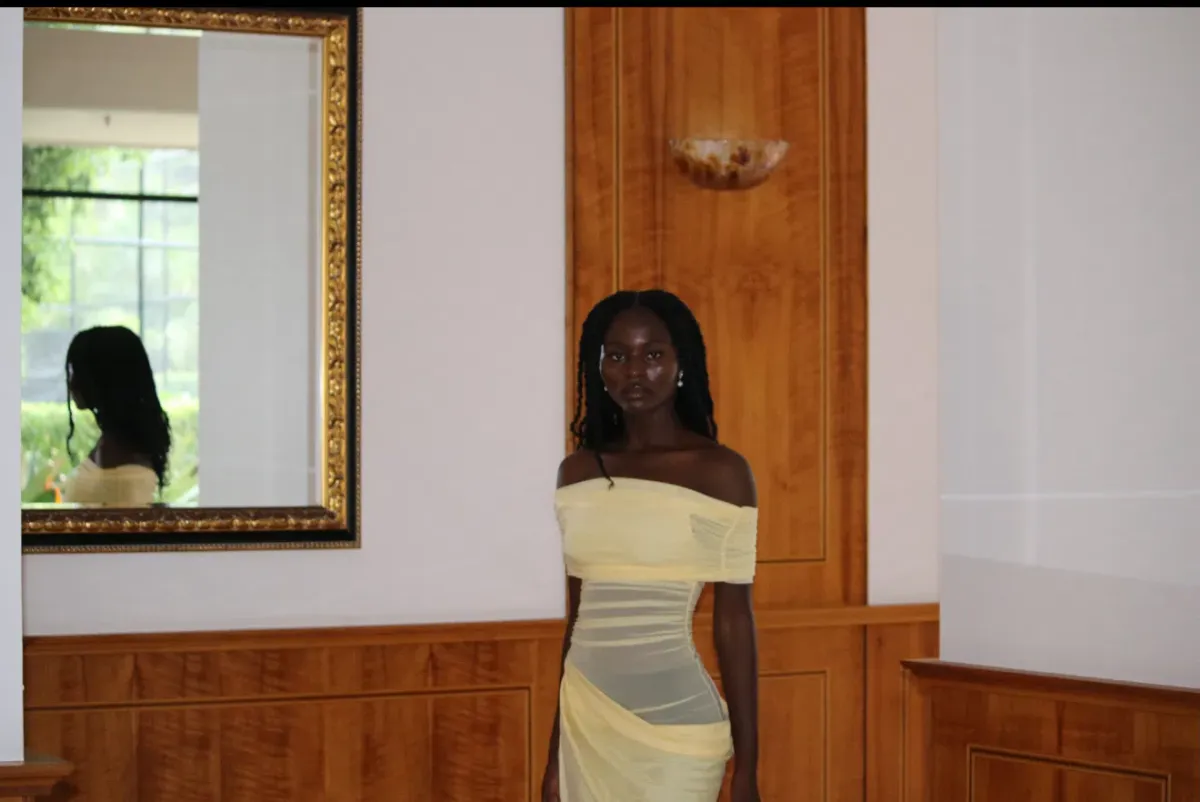 BENNI, Nico Off Shoulder Maxi Dress - Butter size 8 - Image 4